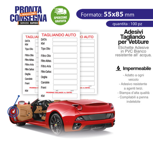Etichette tagliando auto - tagliando,