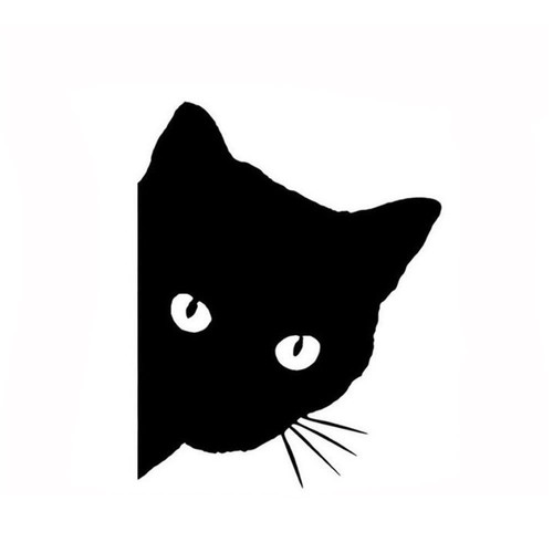 Adesivo testa gatto nero - adesivo,
