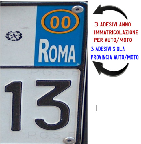 Stickers targa auto moto 3 - 6,