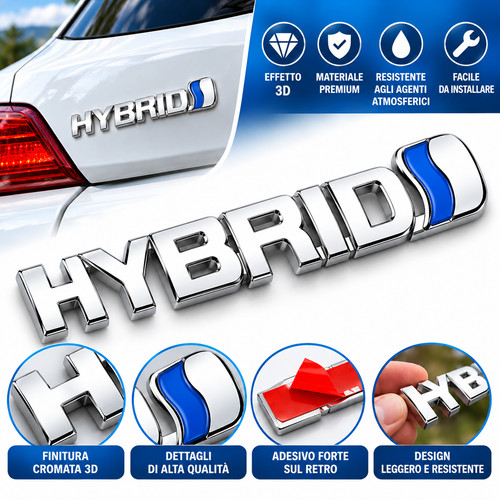Adesivo hybrid auto cromato - 3d,
