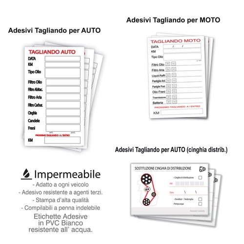 Adesivi tagliando auto moto - adesivi,
